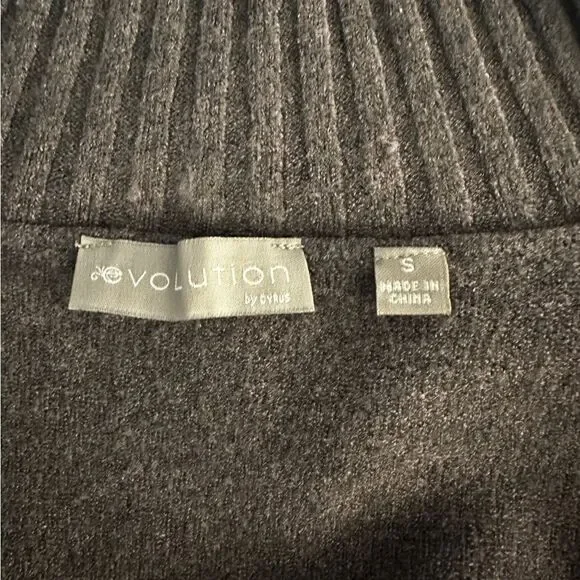Evolution by Cyrus Ribbed Mock Neck Sweater – Charcoal Gray – Size S - Picture 5 of 6